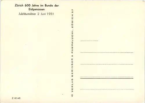 Zürich - 600 Jahre im Bunde der Eidgenossen 1951 -639598