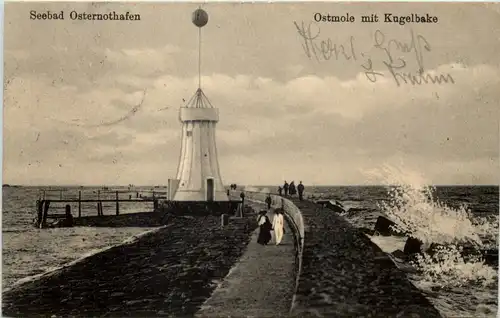 Seebad Osternothafen - Ostmole mit Kugelbake -504354