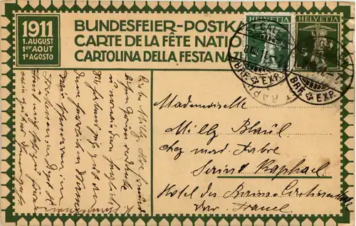 Schweiz - Bundesfeier Postkarte 1911 -639622