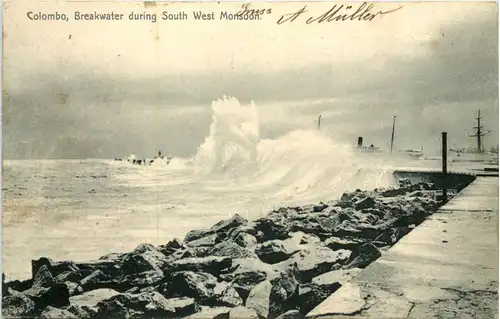 Colombo - Breakwater during South West Monsoon -641314