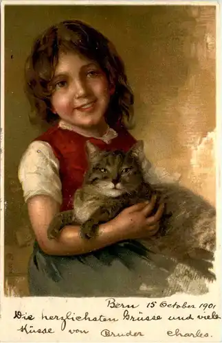 Kind mit Katze -640150