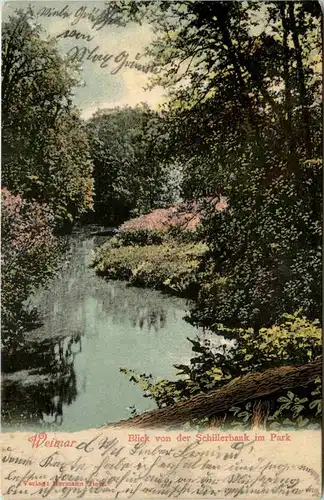 Weimar, Blick von der Schillerbank im Park -504834