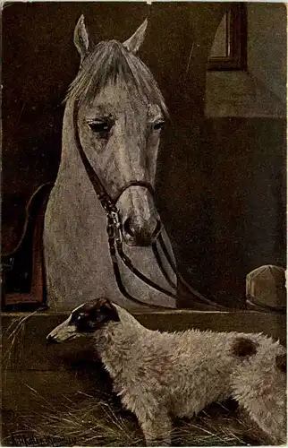 Pferd mit Hund -640482