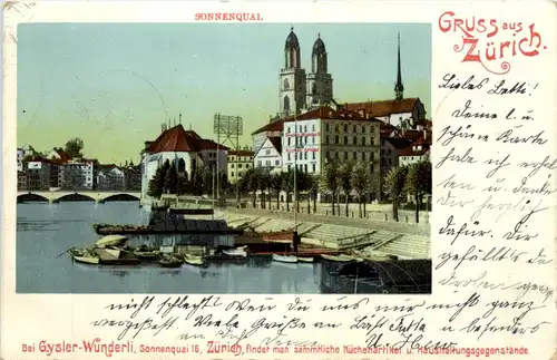 Gruss aus Zürich - Sonnenquai -642124