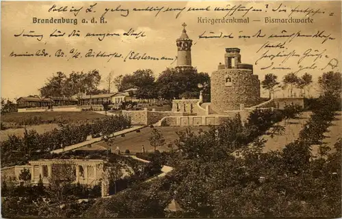 Brandenburg (Havel) - Kriegerdenkmal-Bismarckwarte -505454