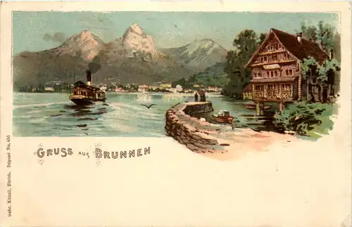 Gruss aus Brunnen - Litho -639772