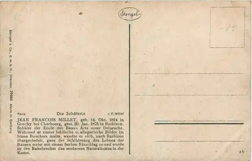 Künstlerkarte Jean Francois Millet - Die Schäferin -618906