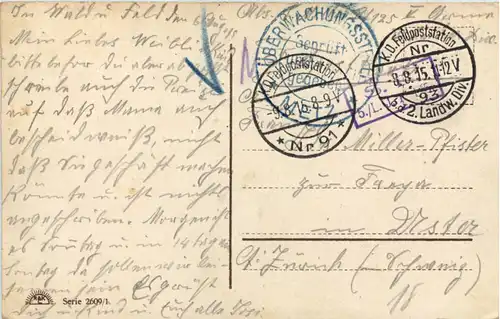 Deutsches Kriegerherz - Feldpost 2. Landwehr Division -641618