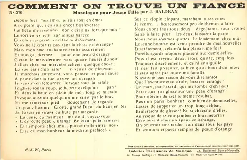 Liederkarte Comment on Trouve un Fiance -642000