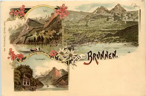 Gruss aus Brunnen - Litho -641362