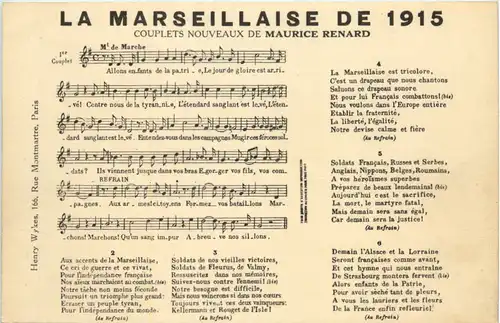 Liederkarte La Marseillaise de 1915 -642018