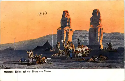 Memnons Säulen auf der Ebene von Theben -640932