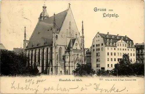 Gruss aus Leipzig - Thomaskirche und Schule -620166