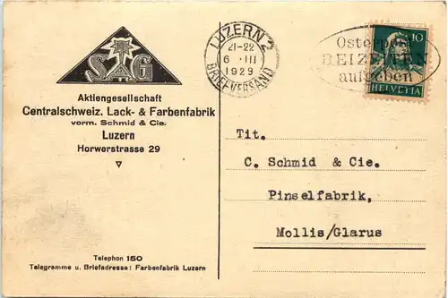 Luzern - Centralschweiz. Lack und Farbenfabrik -642276