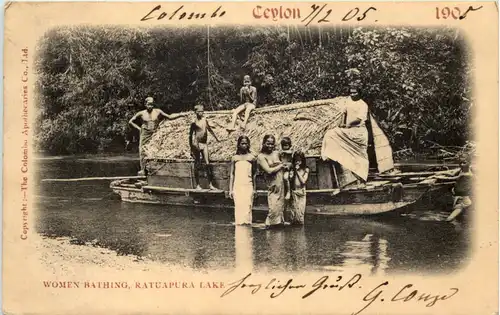 Ceylon - Woman Bathing - Ratuapura Lake -643130