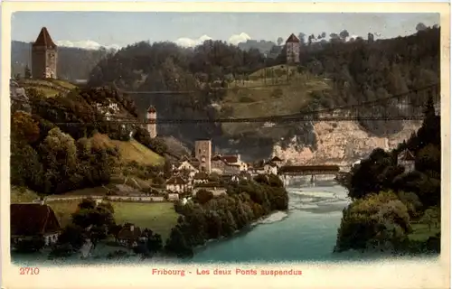 Fribourg, Les deux Ponts suspendus -508054