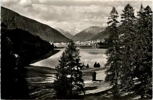 Davos, Blick Über den See auf tinzenhorn u. Piz Michel -508094