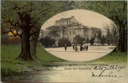 Gruss aus Düsseldorf - Stadttheater - Litho -622226