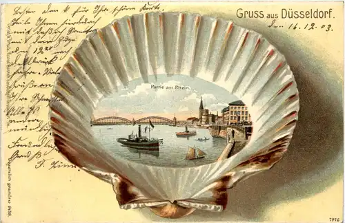 Gruss aus Düsseldorf - Litho Muschel -622766