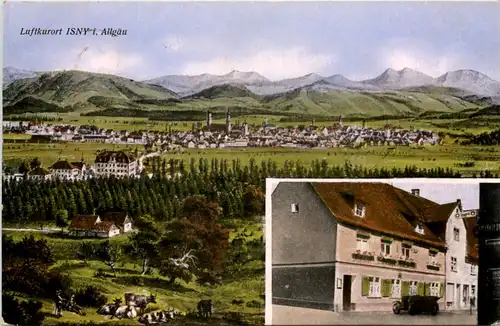 Isny im Allgäu - Gasthaus zur Krone - Künstler-AK Eugen Felle -606174
