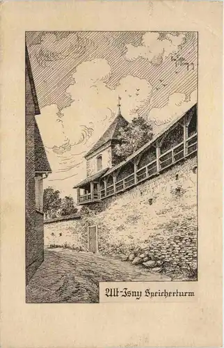 Alt-Isny - Speicherturm - Künstler-AK Eugen Felle -606254