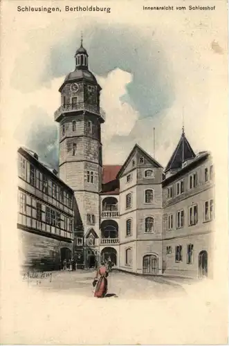 Schleusingen - Bertholdsburg - Künstler-AK Eugen Felle -606414