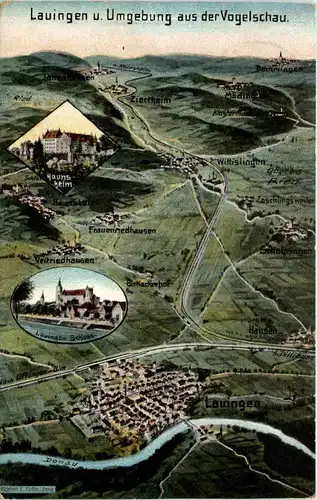 Lauingen und Umgebung - Künstler-AK Eugen Felle -606974