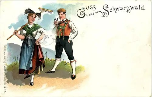 Gruss aus dem Schwarzwald - Litho - Künstler-AK Eugen Felle -607184