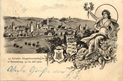 Ravensburg - Schwäb. Sängerfest 1904 - Künstler-AK Eugen Felle -607504