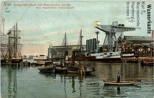 Kiel, Kruppsche Werft mit Riesenkran -512658