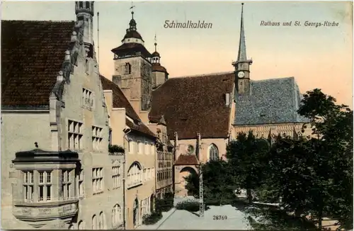 Schmalkalden, Rathaus und St. Georgs-Kirche -512718