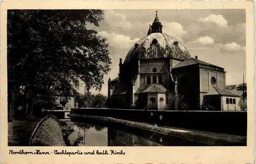 Nordhorn - Vechtepartie und Kath. Kirche -514038