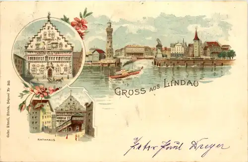 Gruss aus Lindau - Litho -611696