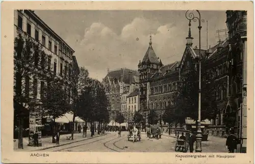 Aachen, Kapuzinergraben mit Hauptpost -514938