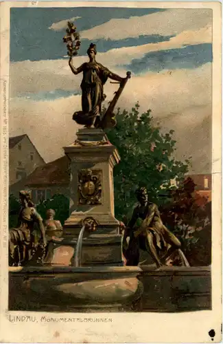 Lindau - Monumentalbrunnen - Litho -612556