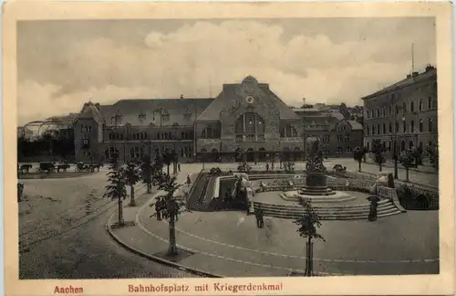 Aachen, Hauptbahnhof mit Kriegerdenkmal -515878