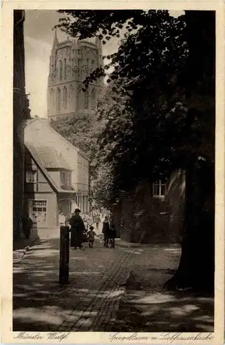 Münster i. W., Spiegelturm mit Liebfrauenkirche -516336