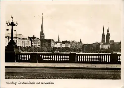 Hamburg, Lombardsbrücke und Binnenalster -510040