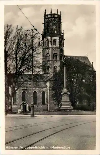Münster i. W., Ludgerikirche mit Mariensäule -516572