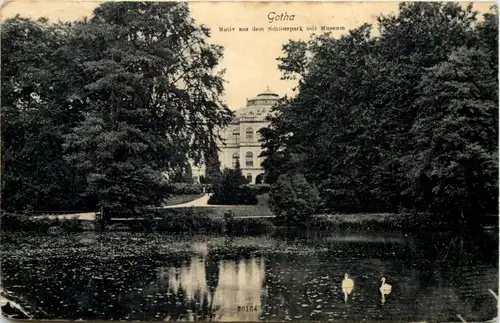 Gotha, Motiv aus dem Schlosspark mit Museum -516968