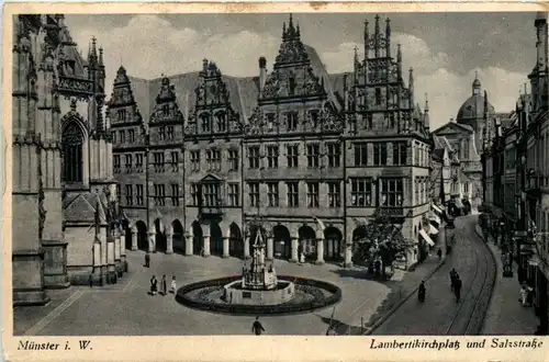 Münster i. W., Lambertikirche und Salzstrasse -517774