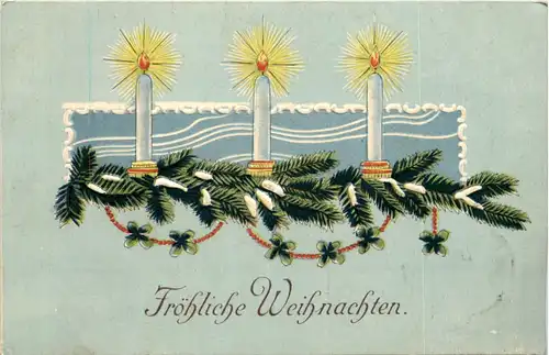 Weihnachten - Prägekarte gelaufen in Sagan -626646