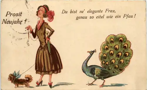 Neujahr - Humor Pfau -627226