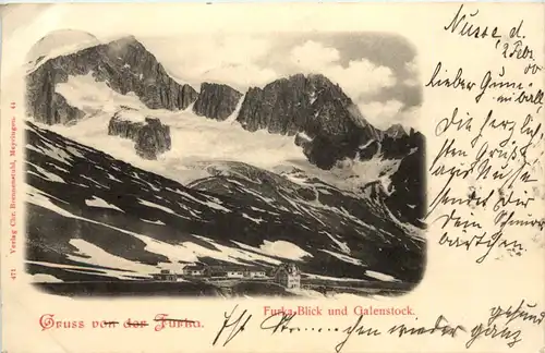 Gruss aus Furka - Furka Blick und Galenstock -627266