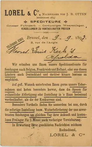 Bruxelles - Spediteure Lorel -629130