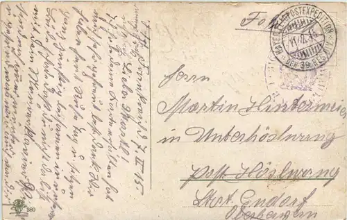 1. WK Angriffe bei Nacht auf ein Fort - Feldpost Bayr. Reserve Division 39 -616968