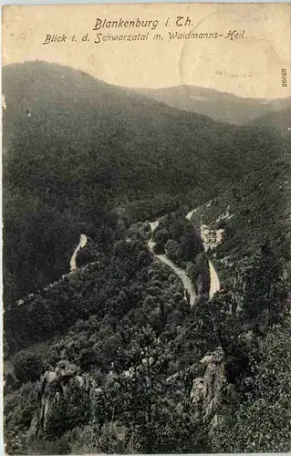 Bad Blankenburg, Blick in das Schwarzatal und auf Weidmannsheil -519646