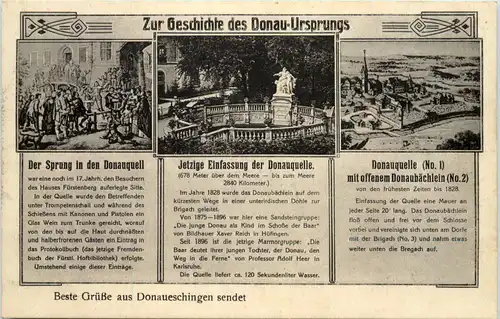 Donaueschingen, Grüsse, Geschichte des Donau-Ursprungs -519766