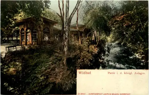 Bad Wildbad im Schwarzwald, Partie i.d. Kgl. Anlagen -519886