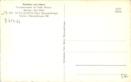 Biesingen Kr. Donaueschingen, Gasthaus zum Löwen -521106